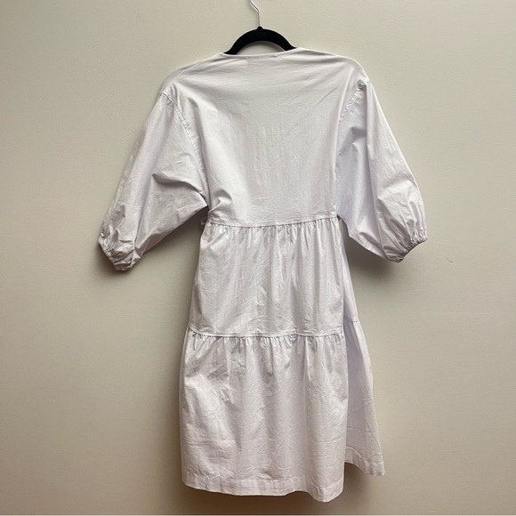 Accouchee Women’s S/M White Tie Waist A Line Wrap Maternity Nursing Dress - Picture 7 of 11